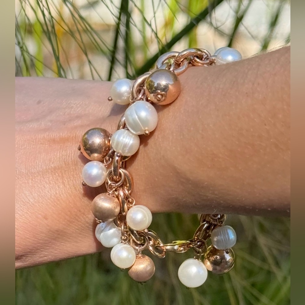 Honora Bronze Freshwater Cultured Pearl Bracelet - made in Italy 7.5”
